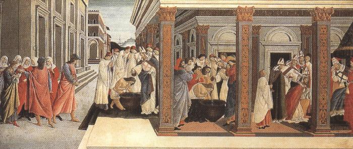 Sandro Botticelli Baptism,renunciation of marriage,appointment as bishop (mk36) china oil painting image